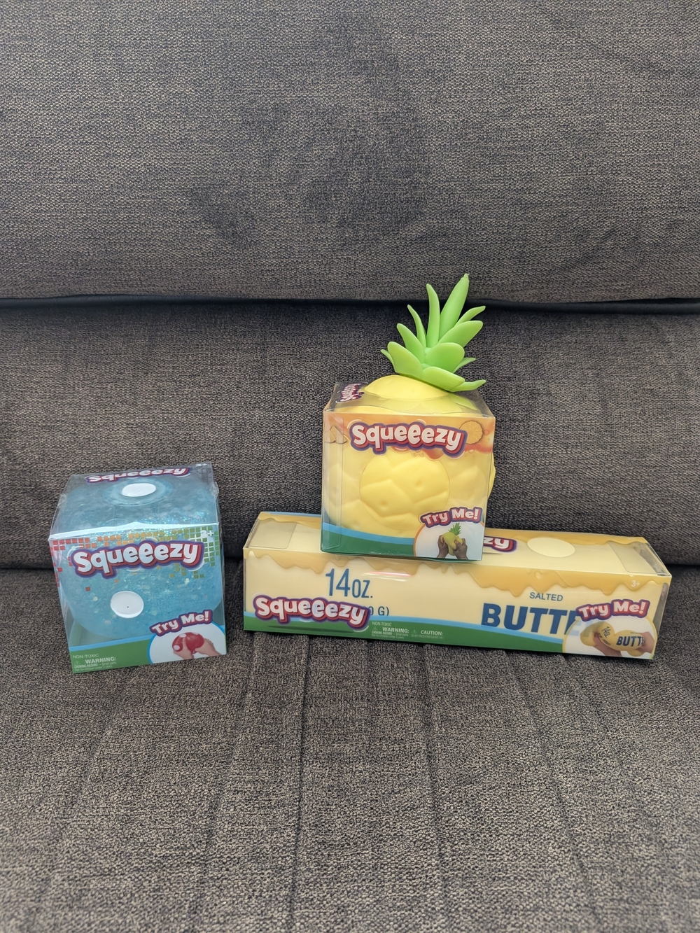 Squeezy Pineapple, Blue Dice And 14oz Butter